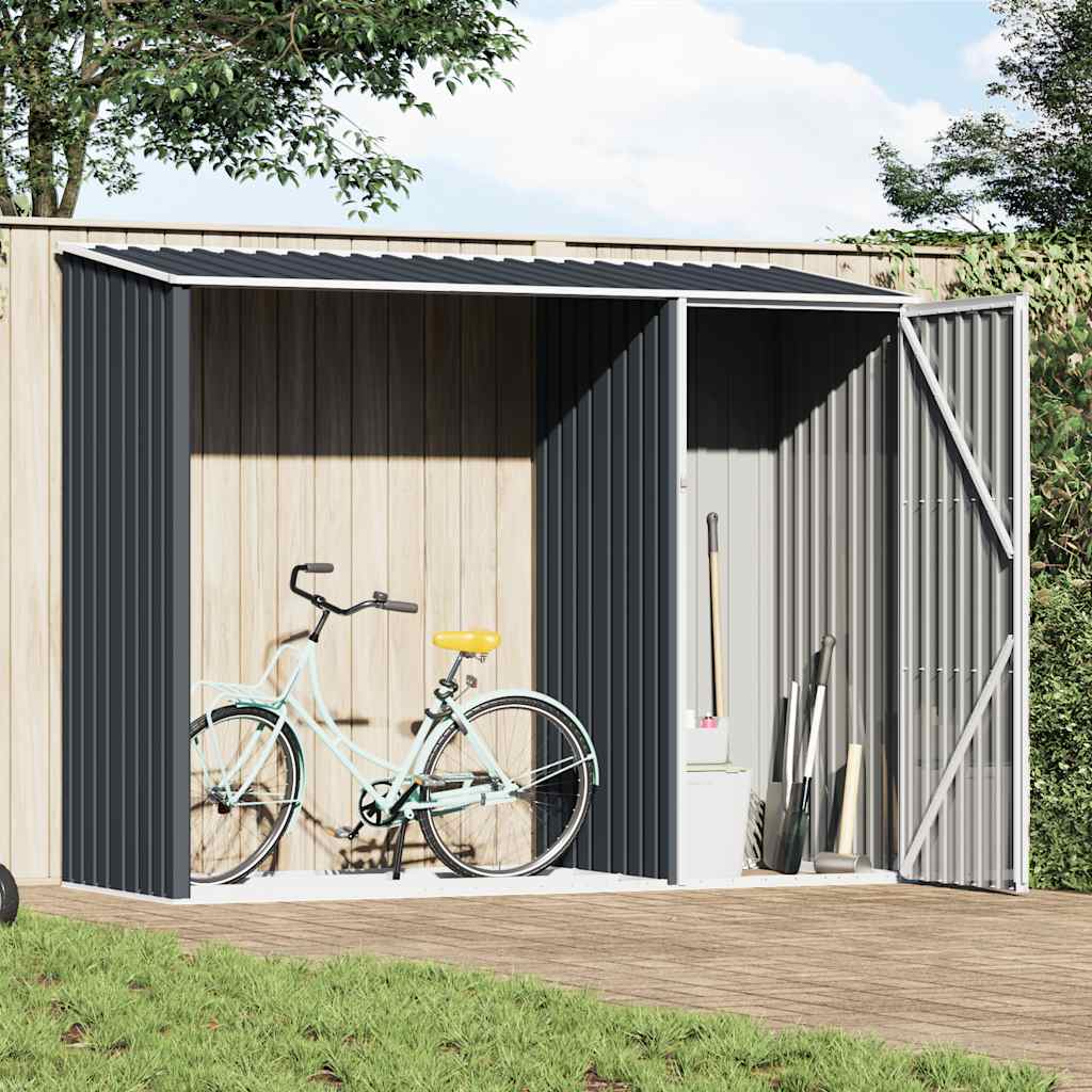 vidaXL Garden Shed | Anthracite | Galvanised Steel | Medium | Garden Shed 1