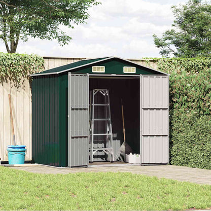 Garden Shed 205x129x183 cm Galvanised Steel Green