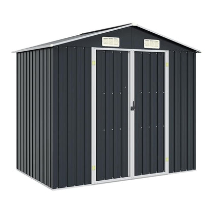 Garden Shed 205x129x183 cm Galvanised Steel Anthracite