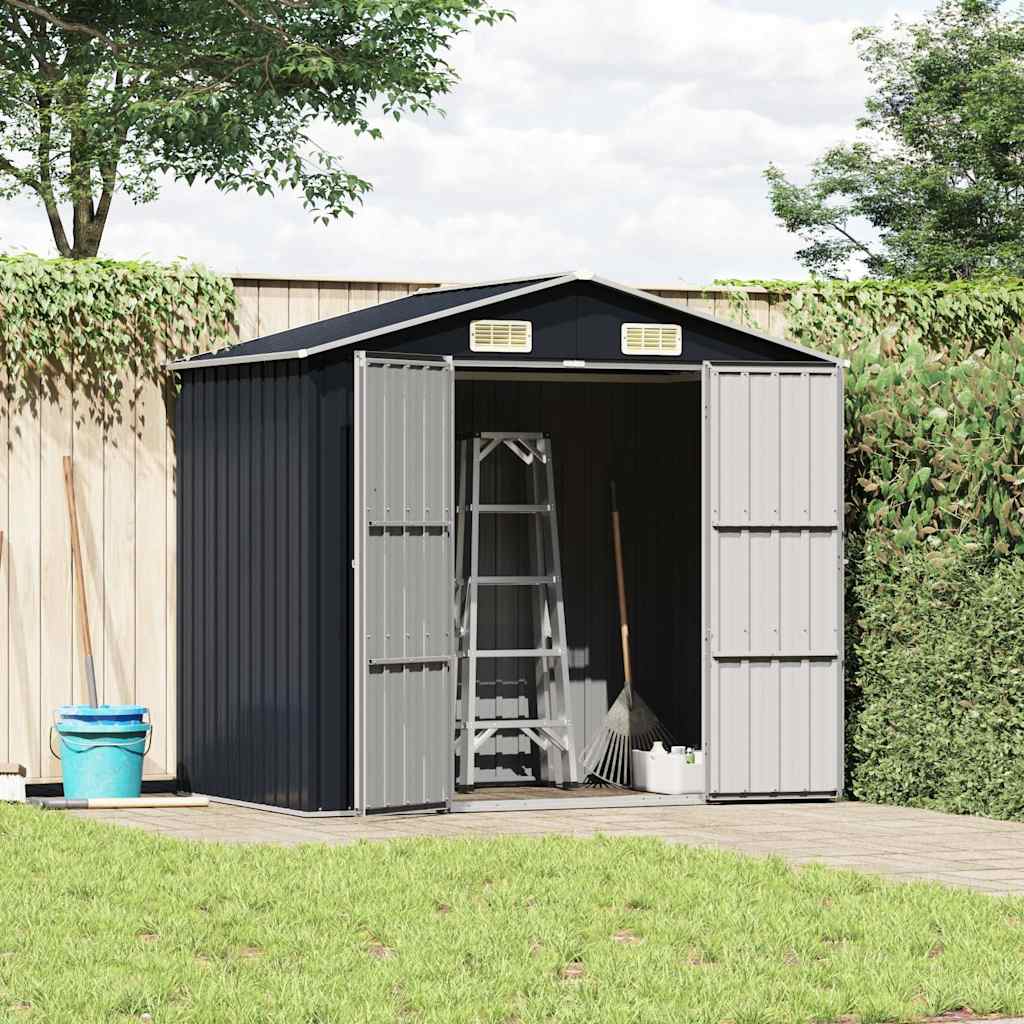 Garden Shed 205x129x183 cm Galvanised Steel Anthracite