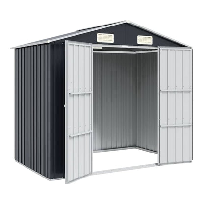 Garden Shed 205x129x183 cm Galvanised Steel Anthracite
