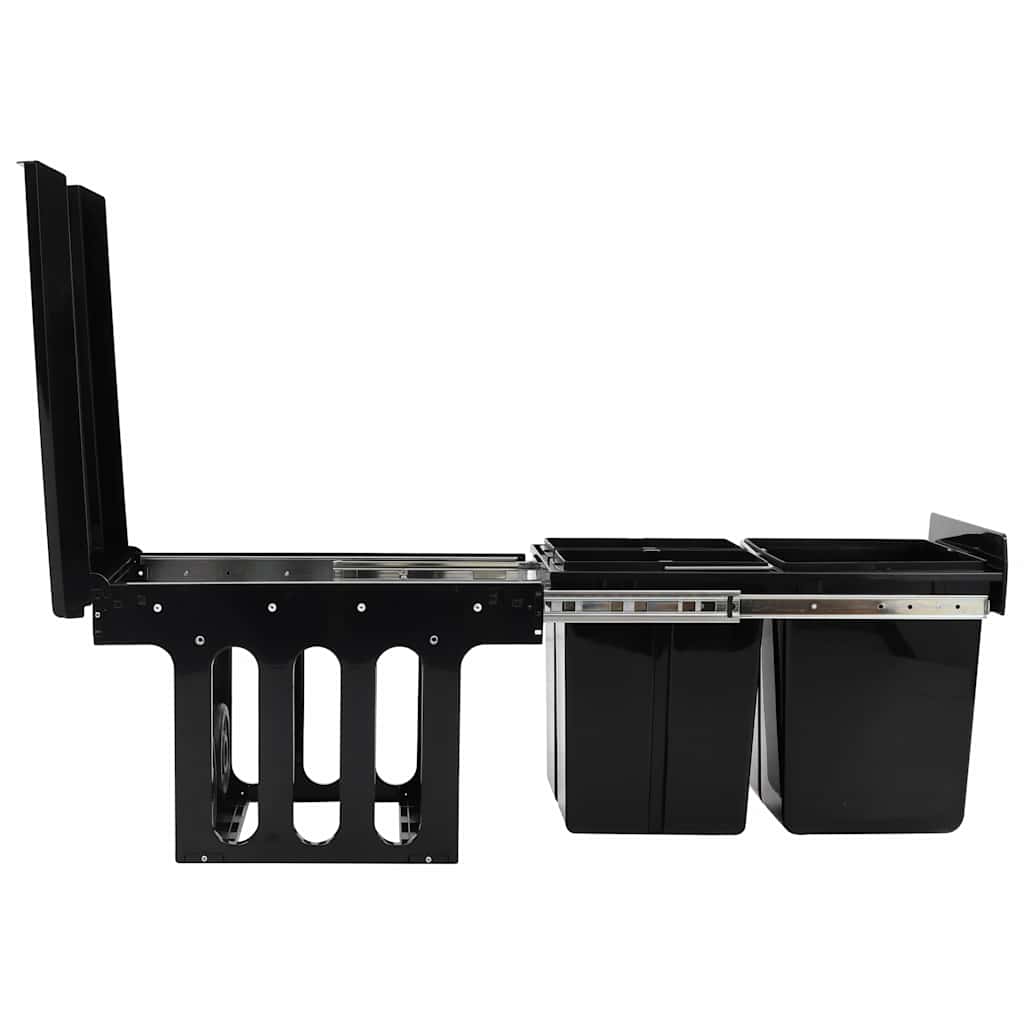 vidaXL Kitchen Cupboard Pull-out Dustbin Soft-Close 48 L 4