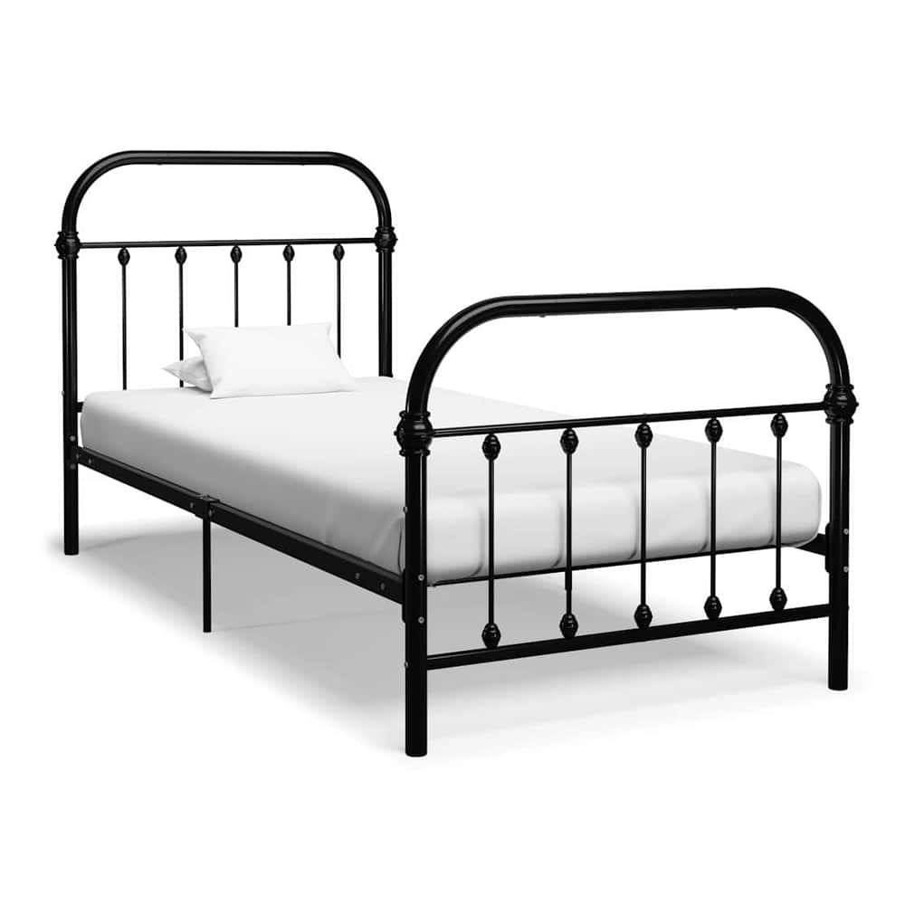Bed Frame without Mattress Metal Black 90 x 200 cm