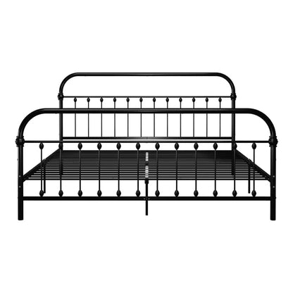 Bed Frame without Mattress Metal Black 180 x 200 cm