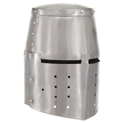 vidaXL Medieval Knight Helmet Antique Replica LARP Silver Steel 1