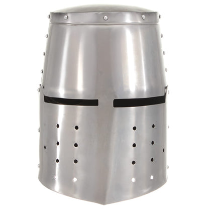 vidaXL Medieval Knight Helmet Antique Replica LARP Silver Steel 2