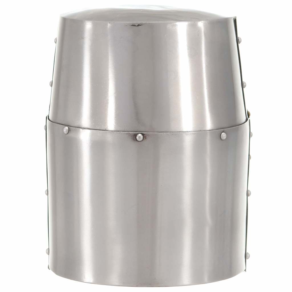vidaXL Medieval Crusader Knight Helmet Replica LARP Silver Steel 4