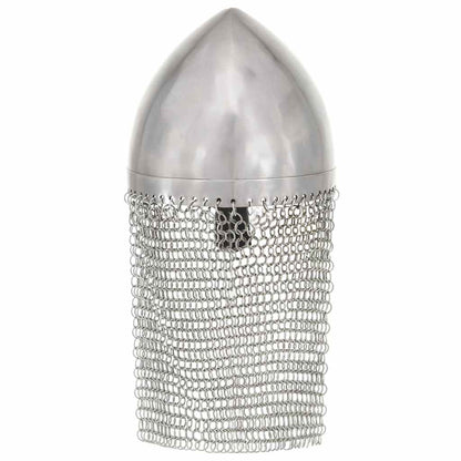 vidaXL Knight Helmet Antique Replica LARP Silver Steel 4