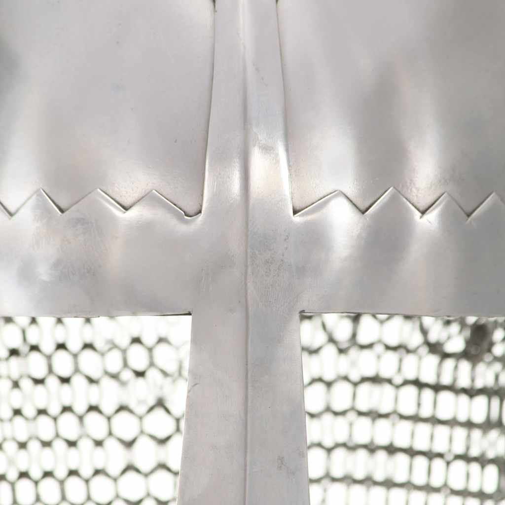 vidaXL Knight Helmet Antique Replica LARP Silver Steel 5