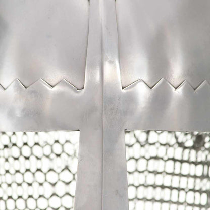 vidaXL Knight Helmet Antique Replica LARP Silver Steel 5