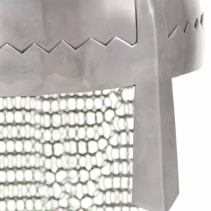 vidaXL Knight Helmet Antique Replica LARP Silver Steel 6