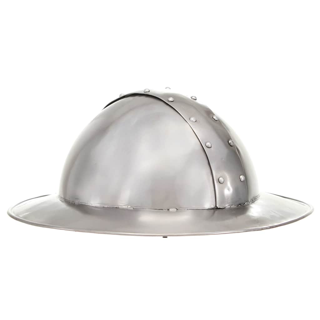 vidaXL Medieval Knight Helmet Antique Replica LARP Silver Steel 1
