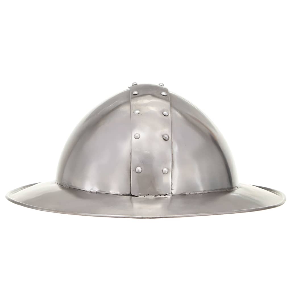vidaXL Medieval Knight Helmet Antique Replica LARP Silver Steel 2