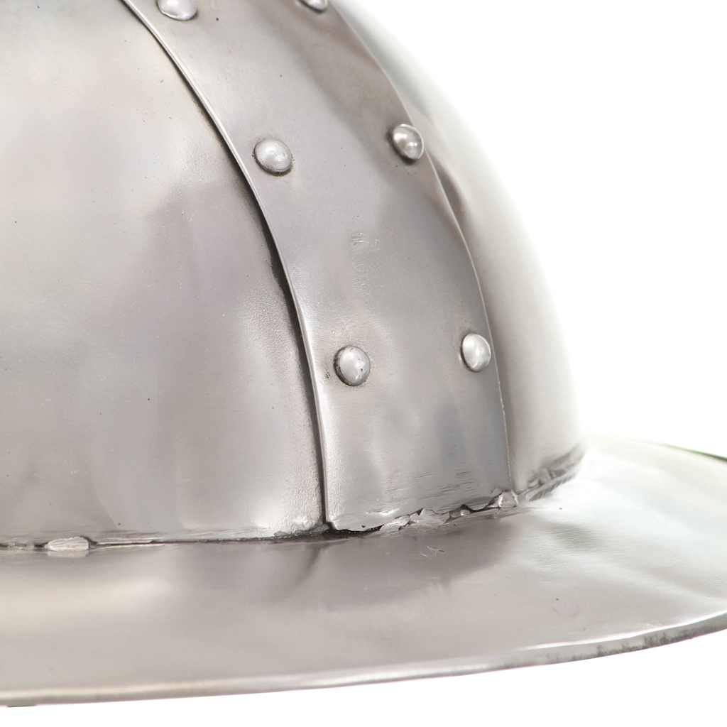 vidaXL Medieval Knight Helmet Antique Replica LARP Silver Steel 5