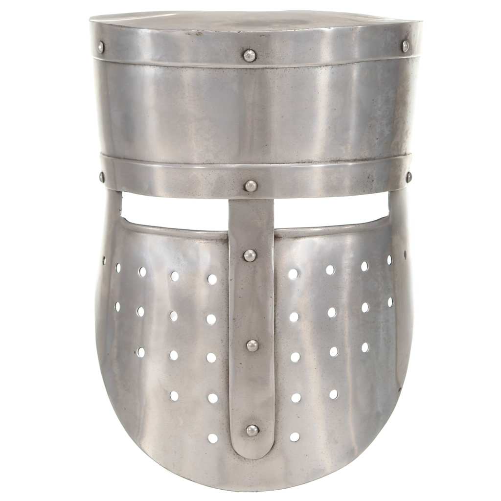 vidaXL Medieval Knight Helmet Antique Replica LARP Silver Steel 2