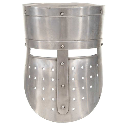 vidaXL Medieval Knight Helmet Antique Replica LARP Silver Steel 2
