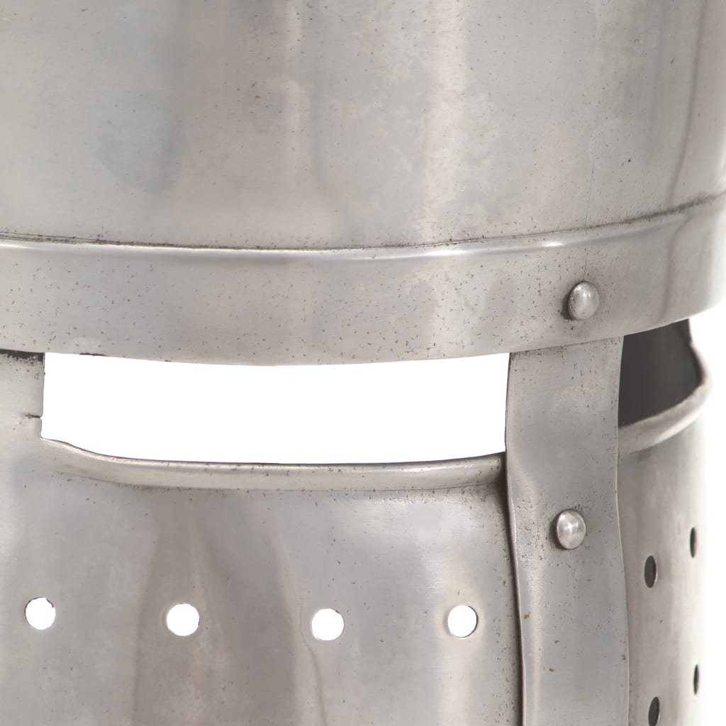 vidaXL Medieval Knight Helmet Antique Replica LARP Silver Steel 5