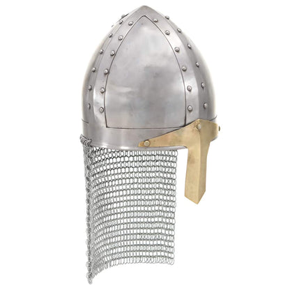 vidaXL Crusader Knight Helmet Antique Replica LARP Silver Steel 1