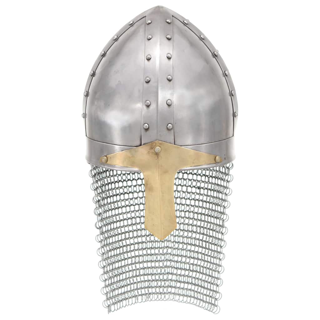 vidaXL Crusader Knight Helmet Antique Replica LARP Silver Steel 2