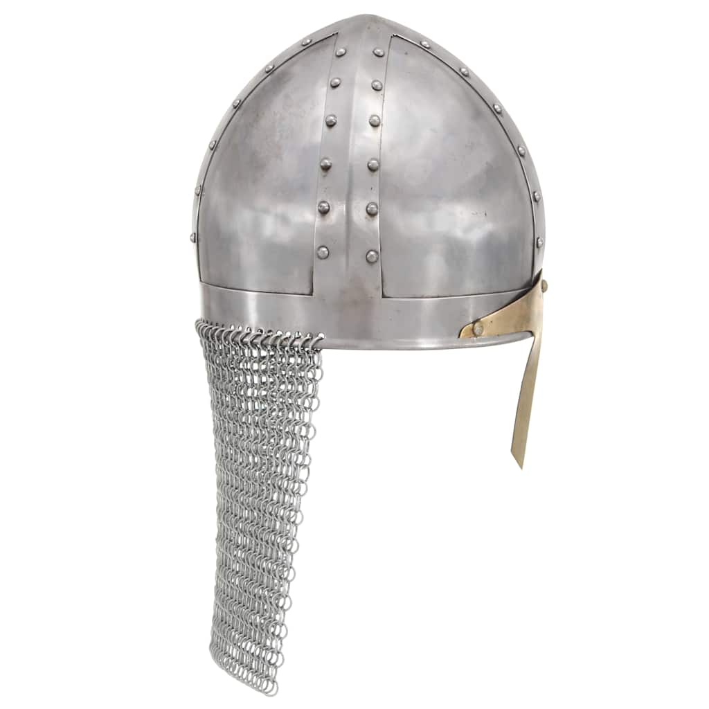 vidaXL Crusader Knight Helmet Antique Replica LARP Silver Steel 3