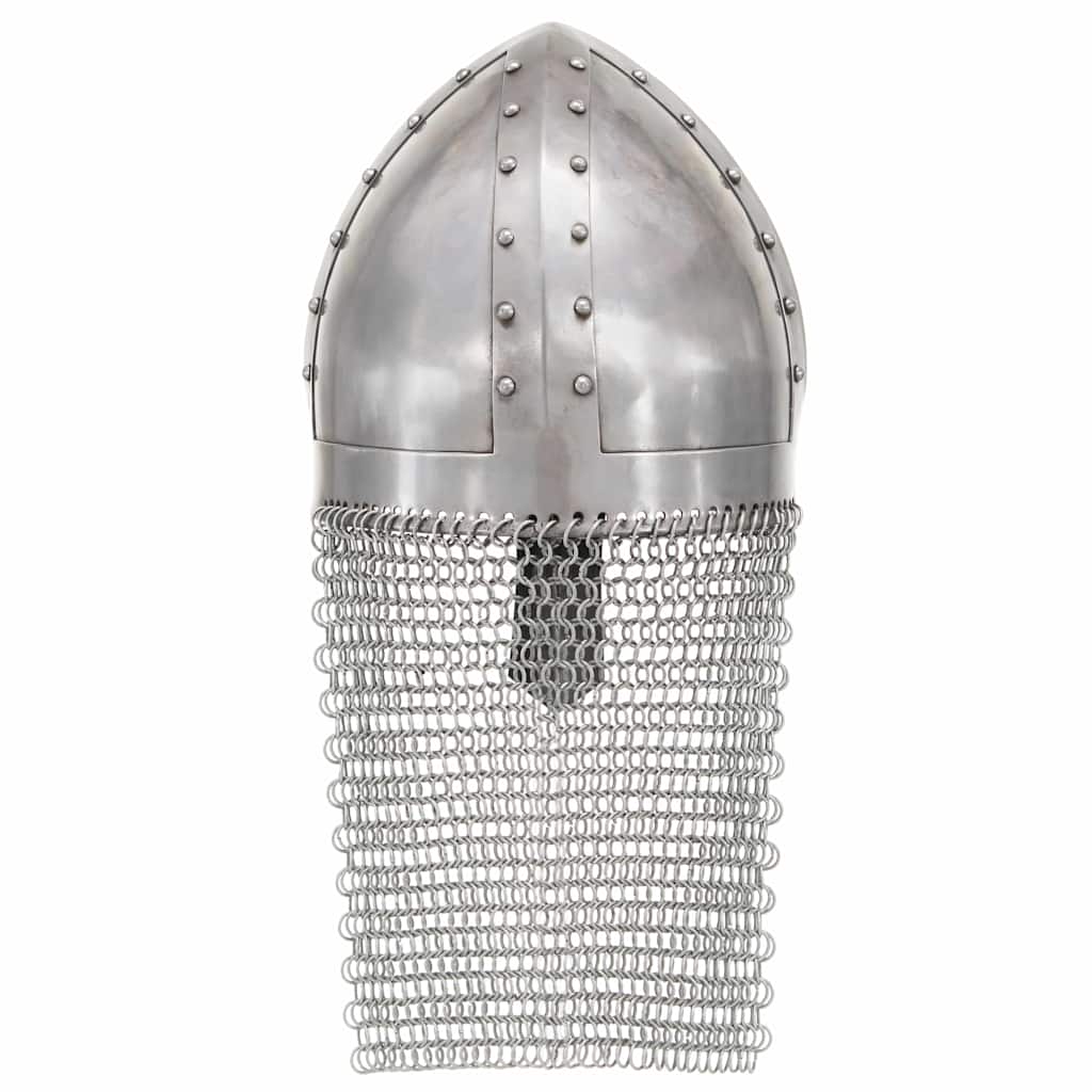 vidaXL Crusader Knight Helmet Antique Replica LARP Silver Steel 4