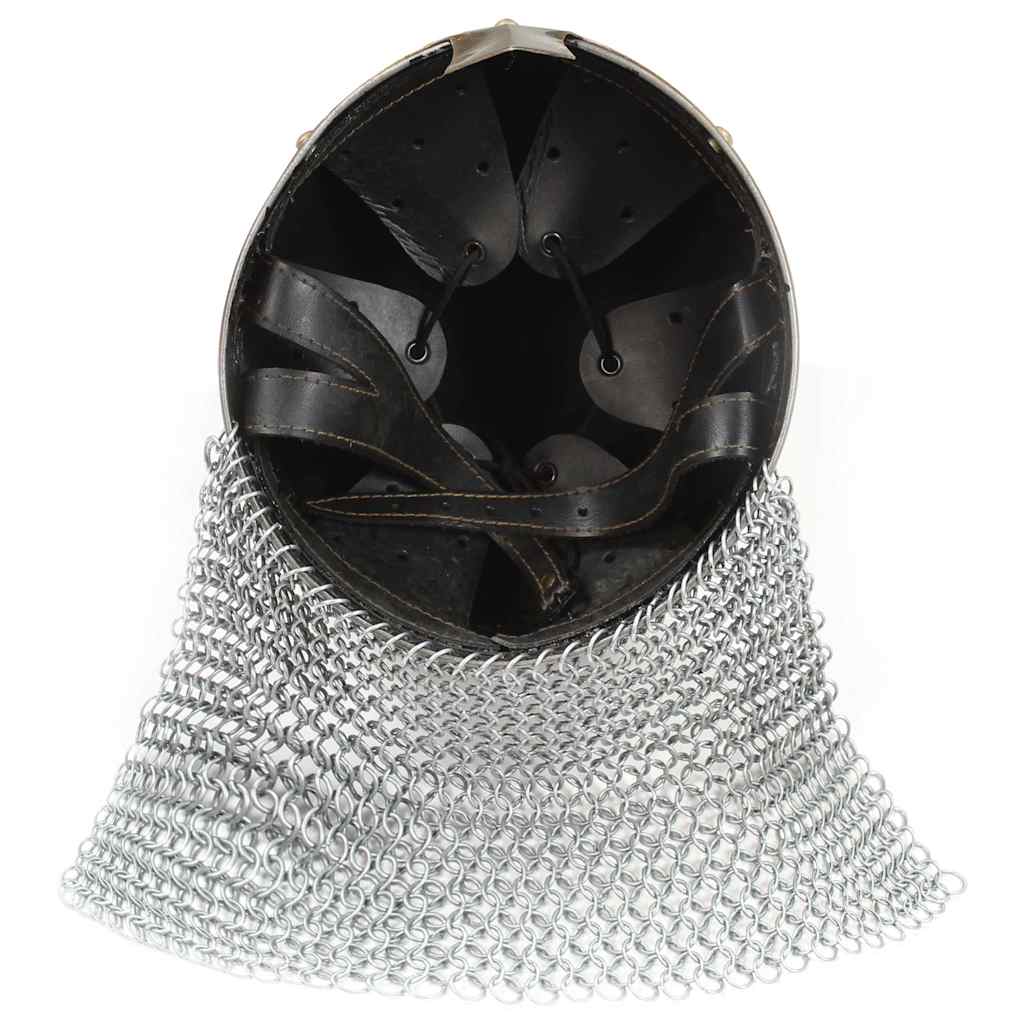 vidaXL Crusader Knight Helmet Antique Replica LARP Silver Steel 5