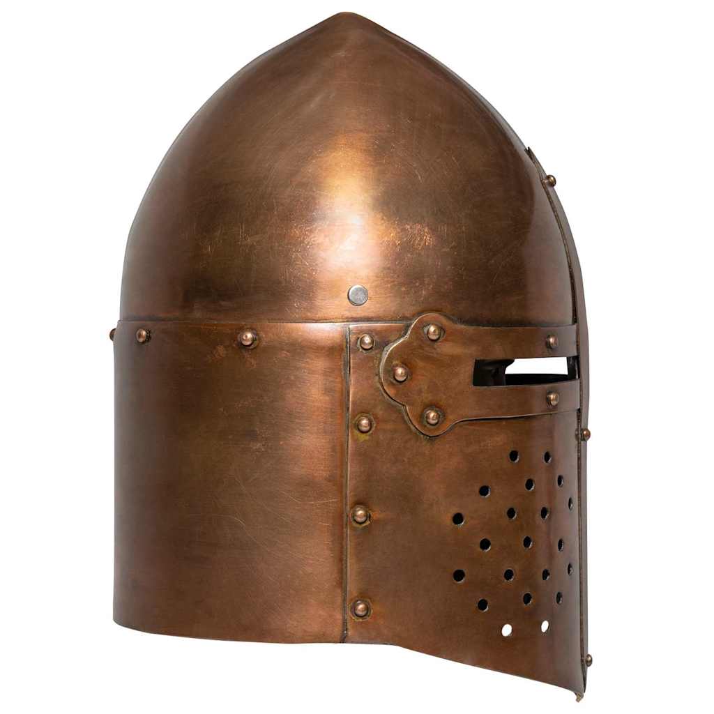 vidaXL Medieval Knight Helmet Antique Replica LARP Copper Steel 3
