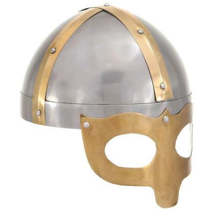 vidaXL Viking Helmet Antique Replica LARP Silver Steel 1