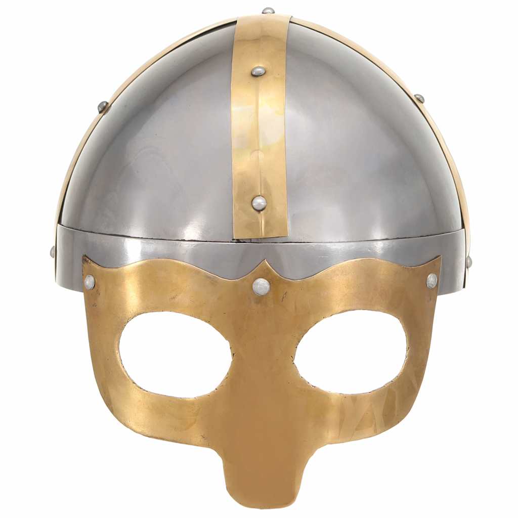 vidaXL Viking Helmet Antique Replica LARP Silver Steel 2