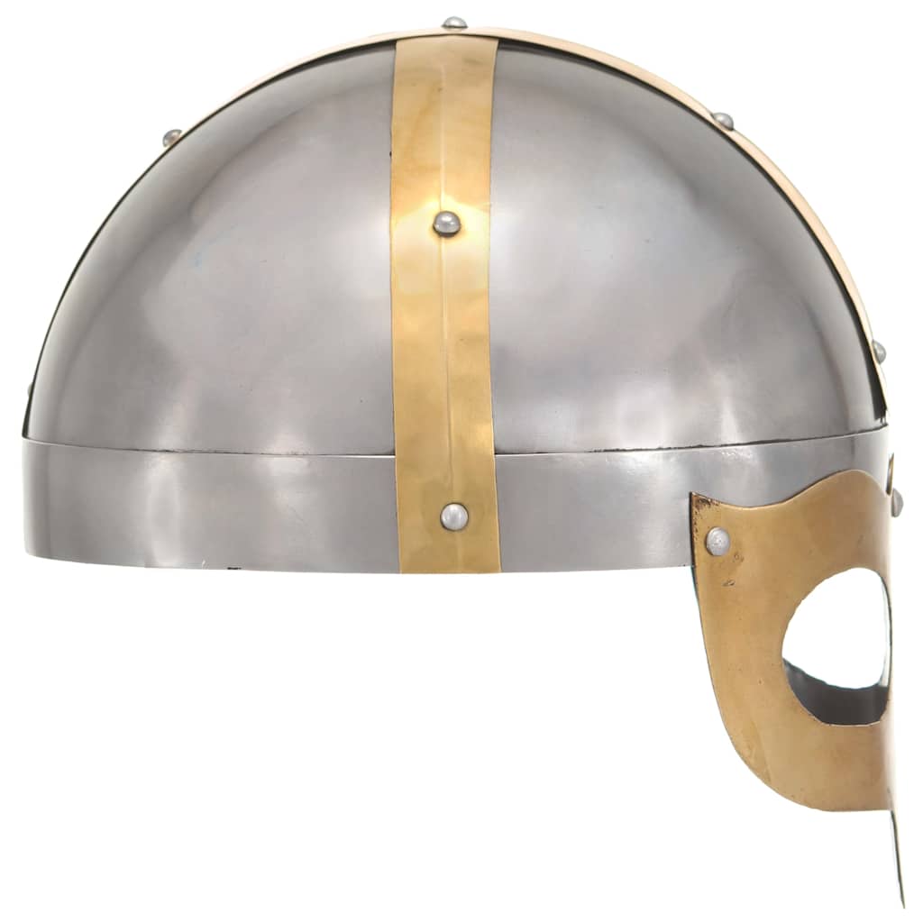 vidaXL Viking Helmet Antique Replica LARP Silver Steel 3