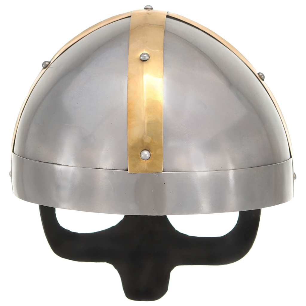 vidaXL Viking Helmet Antique Replica LARP Silver Steel 4