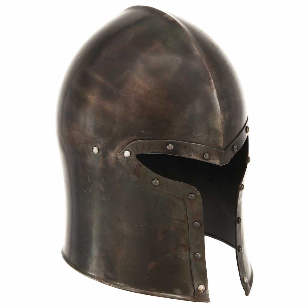vidaXL Medieval Knight Helmet Antique Replica LARP Silver Steel 1