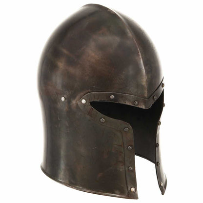 vidaXL Medieval Knight Helmet Antique Replica LARP Silver Steel 1