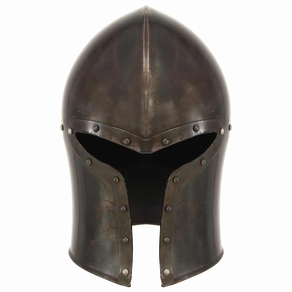 vidaXL Medieval Knight Helmet Antique Replica LARP Silver Steel 2
