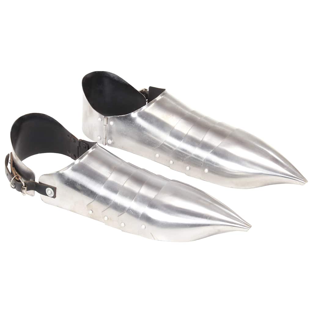 vidaXL Medieval Knight Armour Sabatons Replica LARP Silver Steel 1