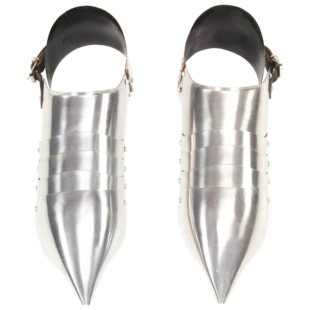 vidaXL Medieval Knight Armour Sabatons Replica LARP Silver Steel 2