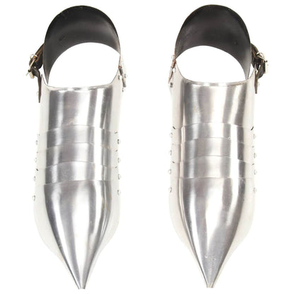 vidaXL Medieval Knight Armour Sabatons Replica LARP Silver Steel 2