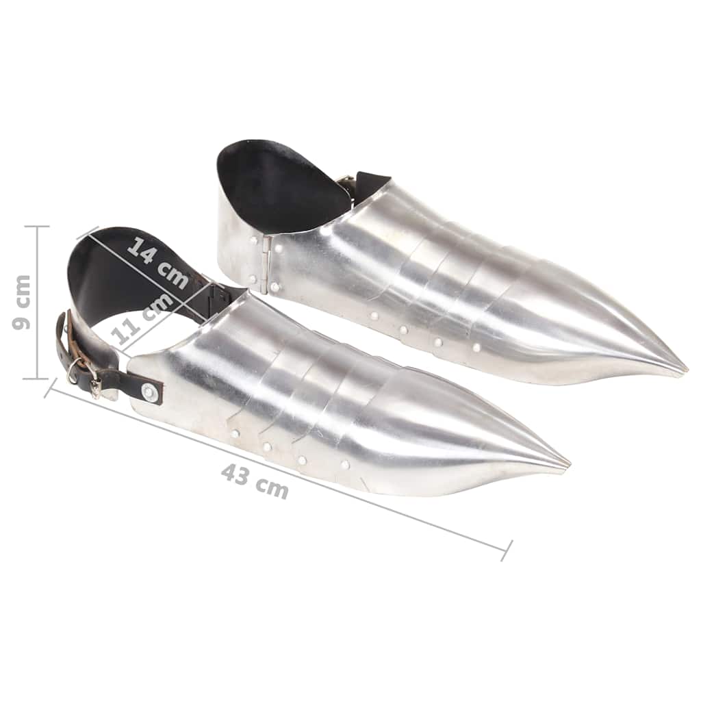 vidaXL Medieval Knight Armour Sabatons Replica LARP Silver Steel 5