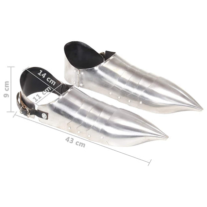 vidaXL Medieval Knight Armour Sabatons Replica LARP Silver Steel 5