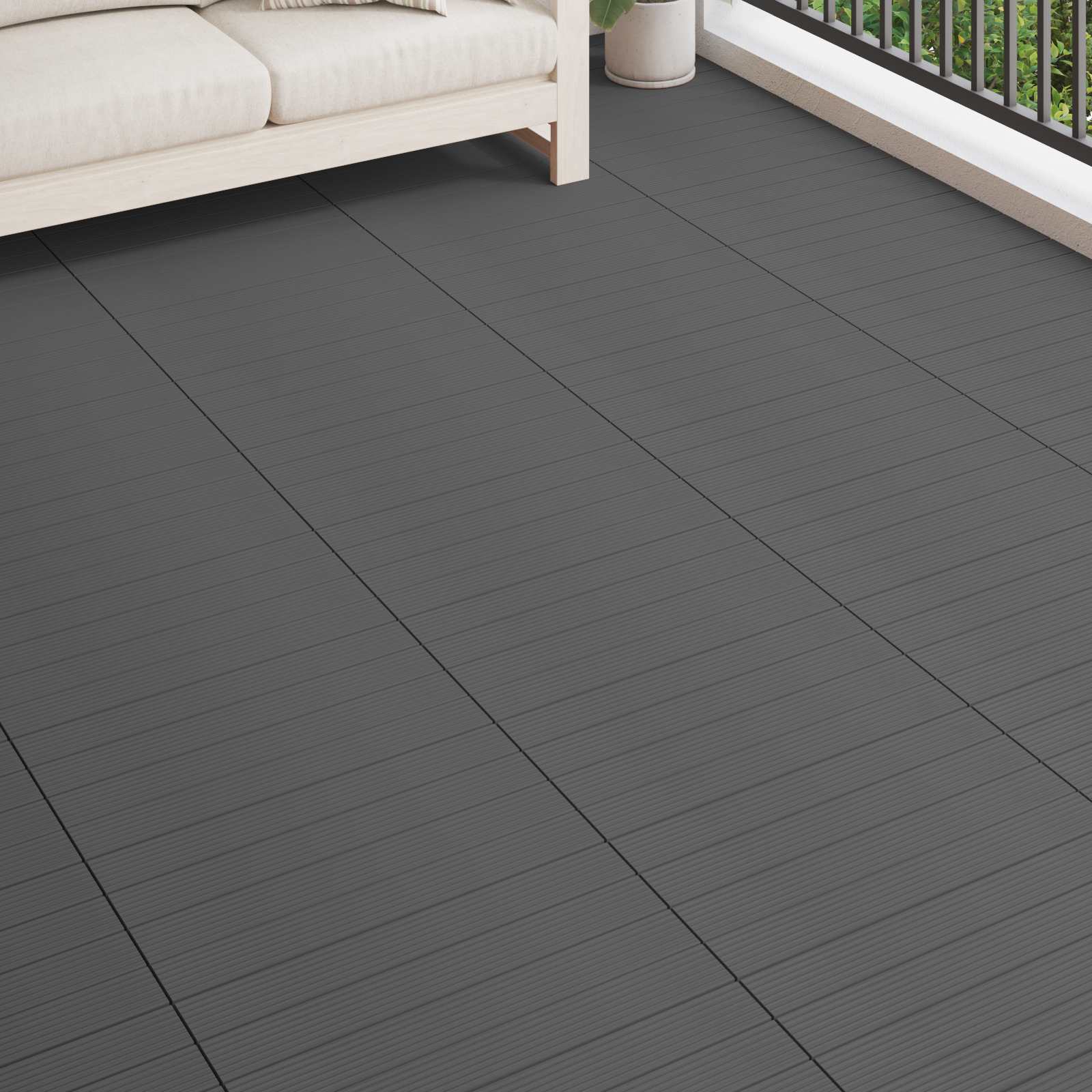 vidaXL Decking Tile 6 pcs Grey 60 x 30 cm WPC 1