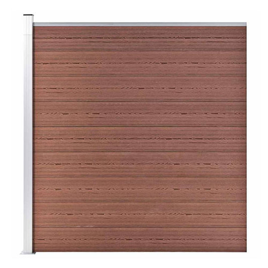 WPC Fence Set 273x186 cm Brown 1 section with 1 post