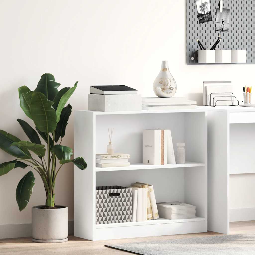 vidaXL Bookcase White 80x24x75 cm Engineered Wood 1