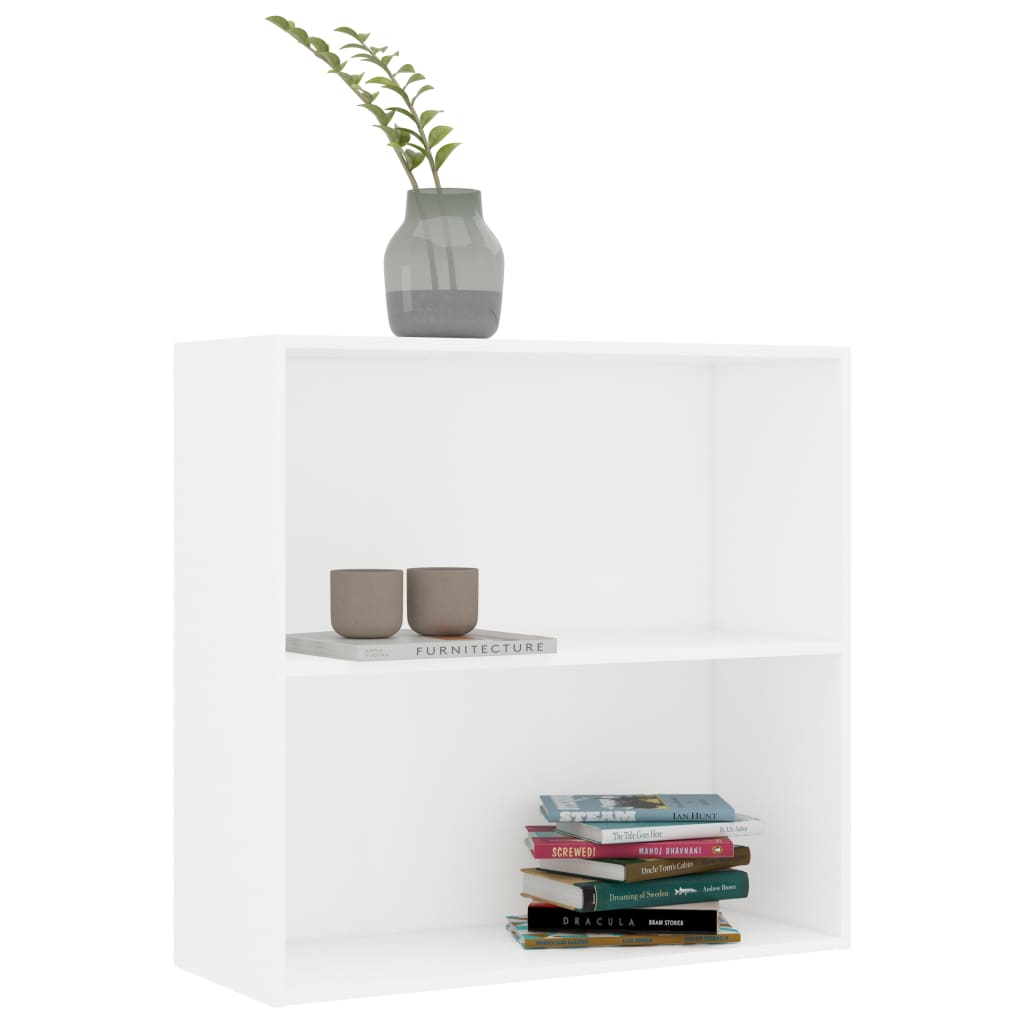 vidaXL Bookcase White 80x30x76,5 cm Engineered Wood 3