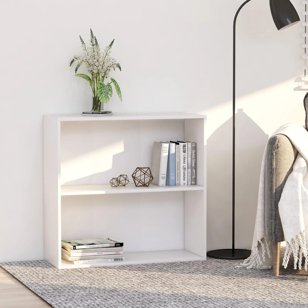 vidaXL Bookcase White 80x30x76,5 cm Engineered Wood 1