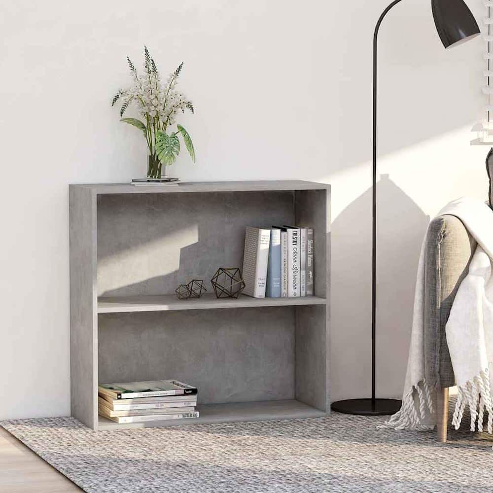 Bookcase 80x30x76.5 cm Engineered Wood Concrete grey