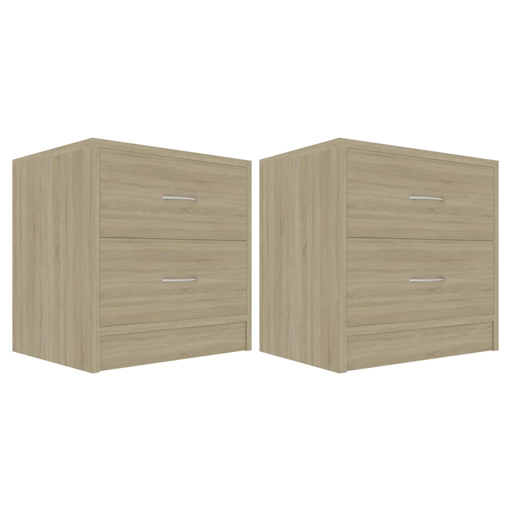 vidaXL Bedside Cabinet | Set of 2 | Sonoma oak | Engineered wood | Medium 2