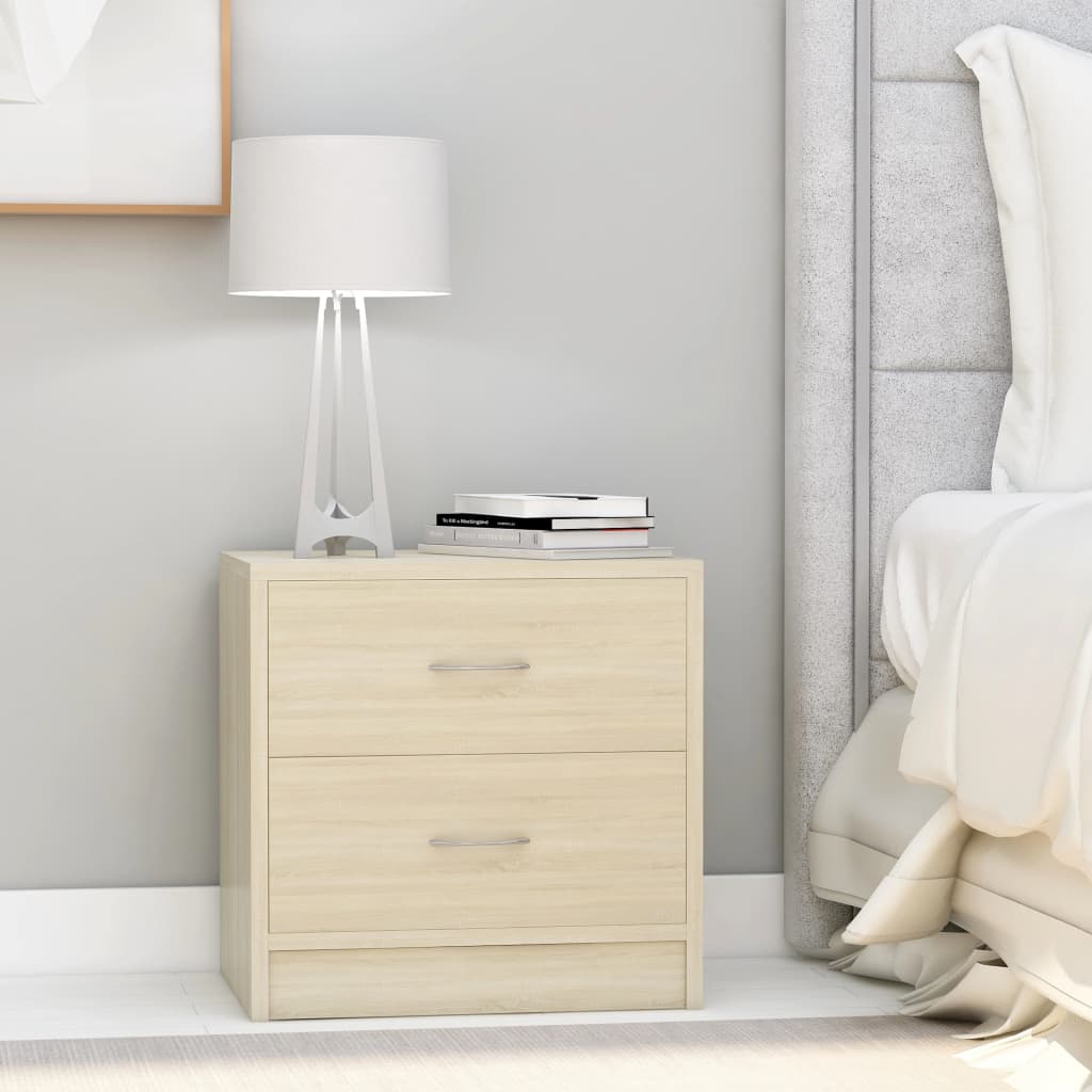 vidaXL Bedside Cabinet | Set of 2 | Sonoma oak | Engineered wood | Medium 1