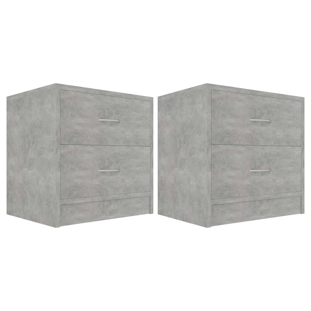 vidaXL Bedside Cabinet | Set of 2 | Concrete Grey | Engineered Wood 2