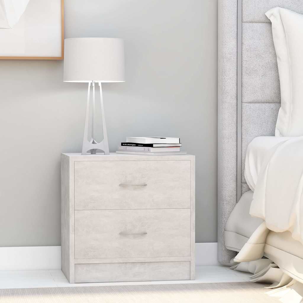 vidaXL Bedside Cabinet | Set of 2 | Concrete Grey | Engineered Wood 1