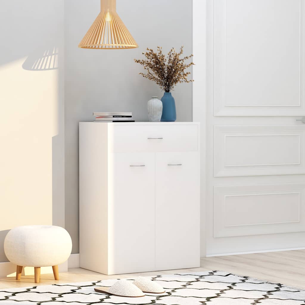 Shoe Cabinet 60x35x84 cm Engineered Wood White